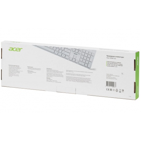 Клавиатура Acer OKW123 белый USB (ZL.KBDEE.00D) - фото 9
