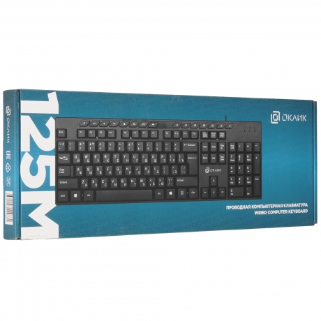 Клавиатура Oklick125M черный USB Multimedia (1678108) - фото 7
