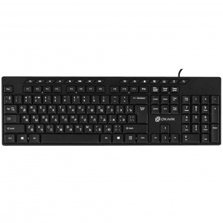 Клавиатура Oklick125M черный USB Multimedia (1678108) - фото 8
