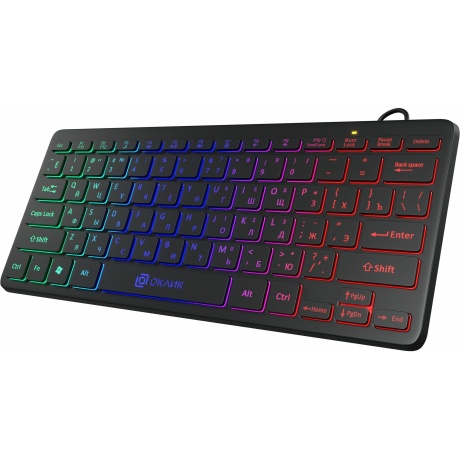 Клавиатура Oklick 300S черный USB slim LED (1696461) - фото 2