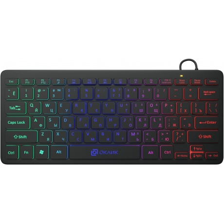 Клавиатура Oklick 300S черный USB slim LED (1696461) - фото 3