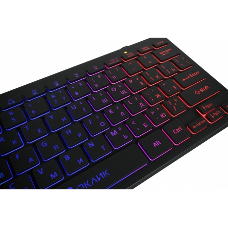 Клавиатура Oklick 300S черный USB slim LED (1696461) - фото 5