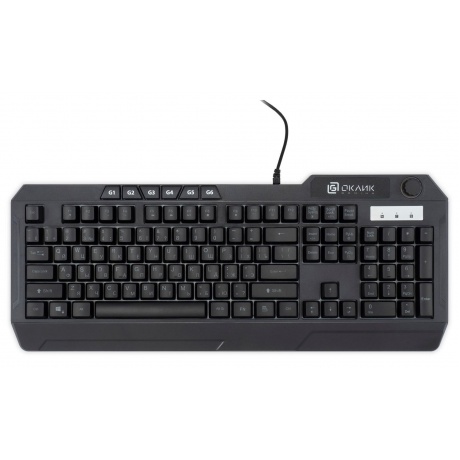 Клавиатура Oklick 715G черный USB Multimedia for gamer LED (1680657) - фото 2