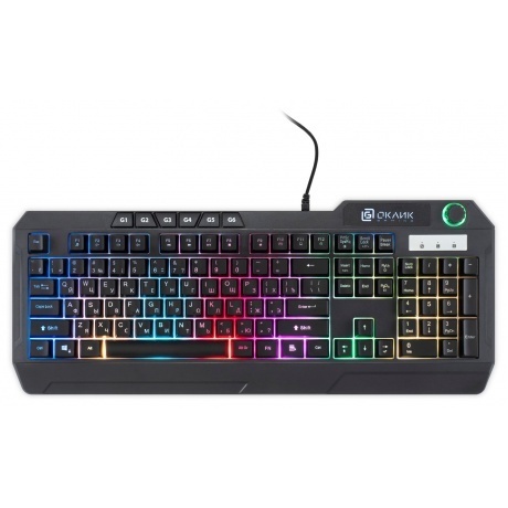 

Клавиатура Oklick 715G черный USB Multimedia for gamer LED (1680657)
