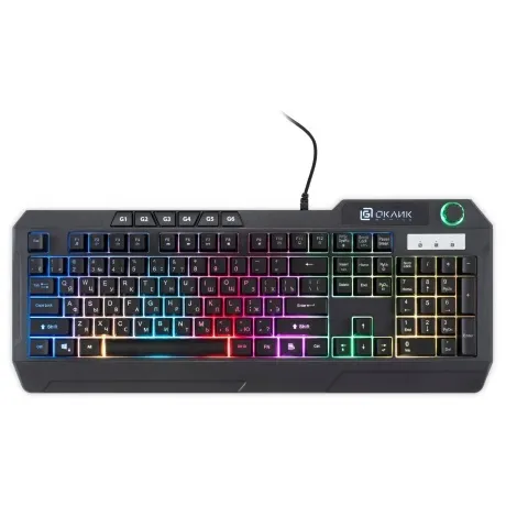 Клавиатура Oklick 715G черный USB Multimedia for gamer LED (1680...