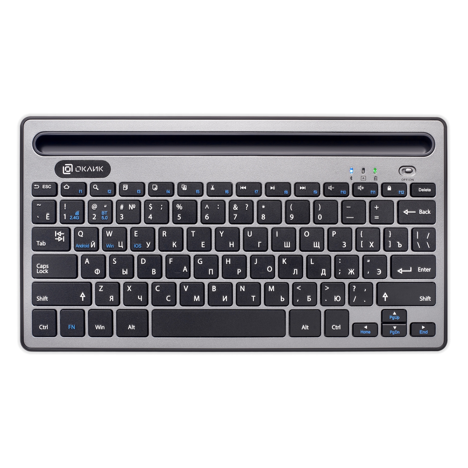 Клавиатура Oklick 845M серый/черный левин а android на планшетах и смартфонах включая android 5 cамоучитель левина в цвете