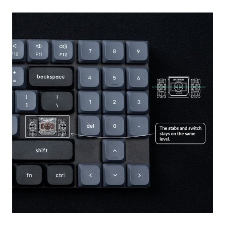 Клавиатура QMK Keychron K13 Pro, 90 клавиш, Hot-Swap, Gateron low profile Blue Switch - фото 3