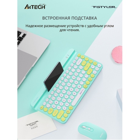 Клавиатура A4Tech Fstyler FBK30 зеленый USB (FBK30 GREEN) - фото 25