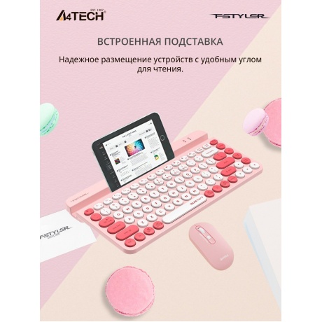 Клавиатура A4Tech Fstyler FBK30 розовый USB (FBK30 PINK) - фото 18