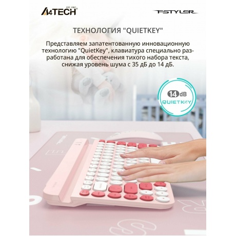 Клавиатура A4Tech Fstyler FBK30 розовый USB (FBK30 PINK) - фото 26