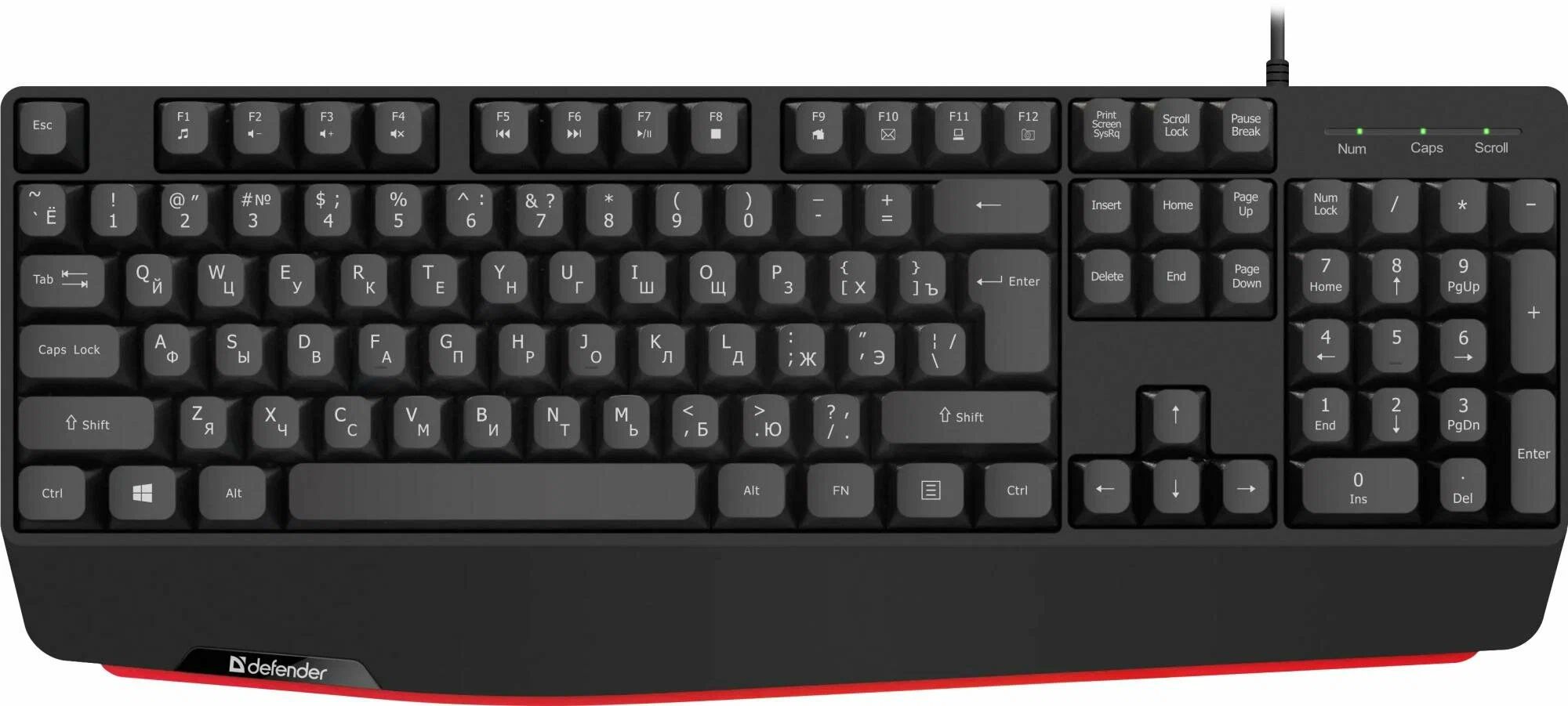 Клавиатура Defender Atom HB-546 RU, черный (45546) клавиатура ovy sp us испанская и английская для ноутбука samsung np400b np400b4b np400b4c np600b4b np200b4b сменные клавиатуры для пк