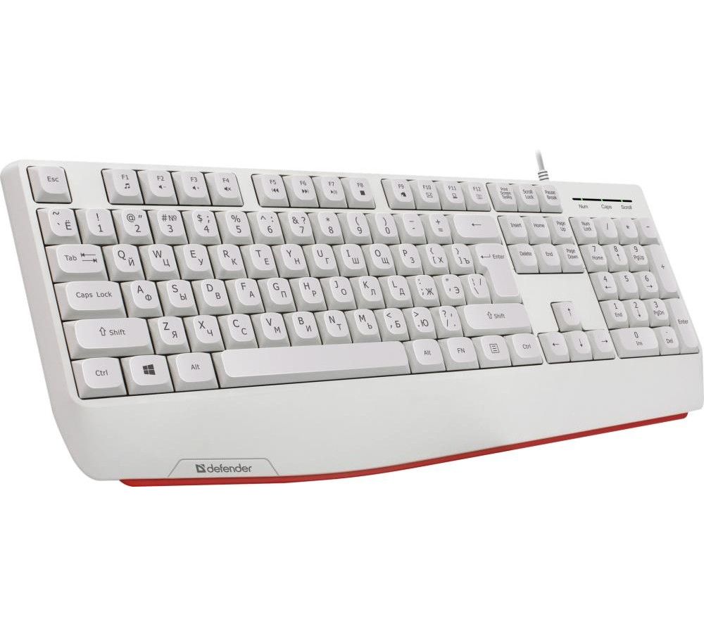 цена Клавиатура Defender Atom HB-546 RU, белый (45547)
