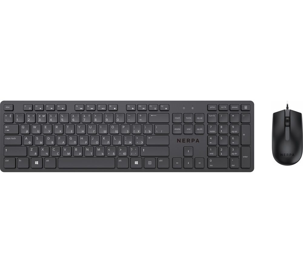 цена Набор клавиатура+мышь Nerpa, проводной, черный (NRP-MK150-W-BLK)