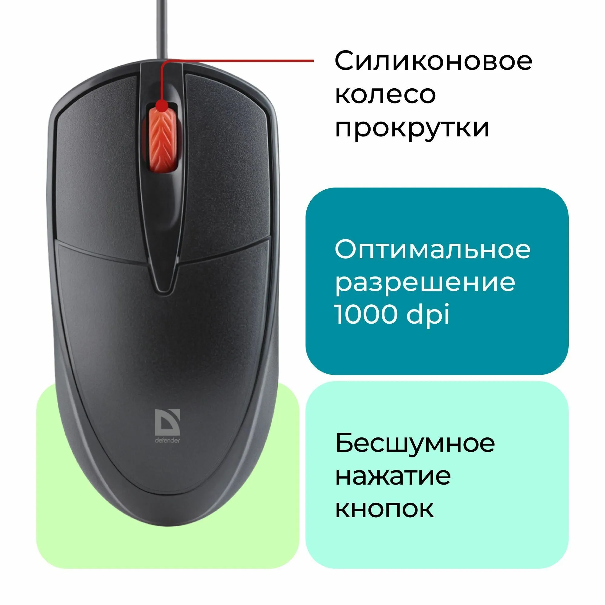 Набор клавиатура + мышь Defender LINE C-511 RU BLACK (45511) - фото 7