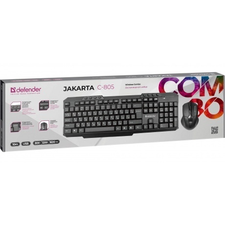 Набор клавиатура + мышь Defender JAKARTA C-805 (45804) - фото 5