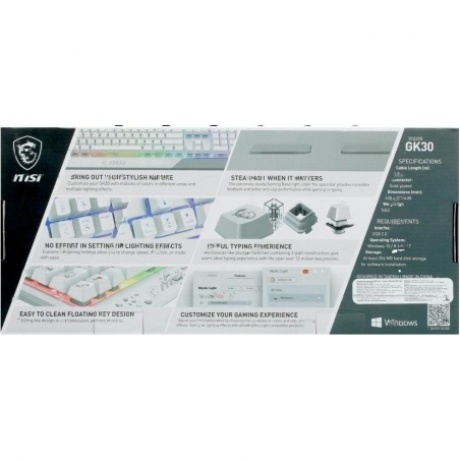 Клавиатура MSI GAMING RUS VIGOR GK30 WHITE (VIGOR GK30 WHITE RU) - фото 6