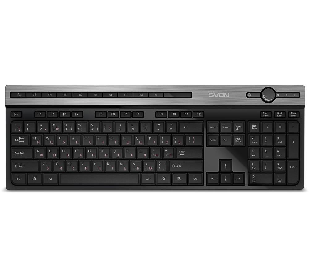 Клавиатура SVEN KB-E5500W чёрная (SV-021931) клавиатура sven kb c7150el sv 020392 чёрная 104кл подсветка кабель 1 5м