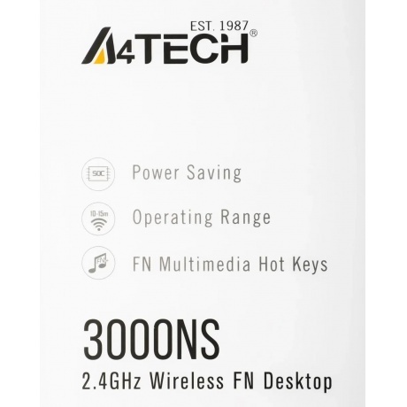 Клавиатура и мышь беспроводные A4TECH 3000NS черный - фото 17