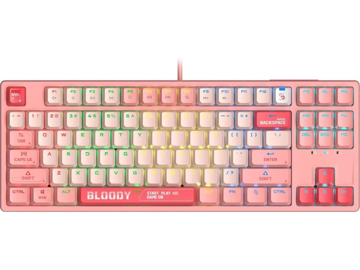 цена Клавиатура A4Tech Bloody S87 Energy Pink