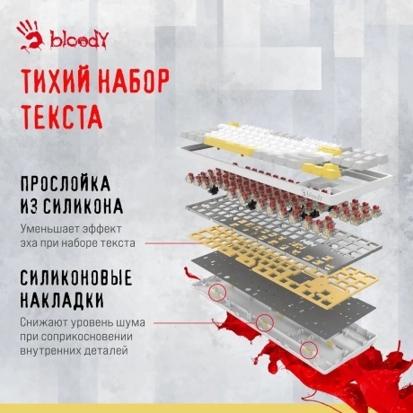 Клавиатура A4Tech Bloody S87 Energy White-Yellow - фото 23