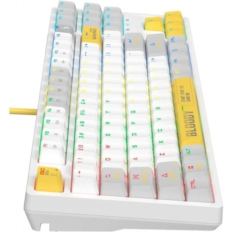 Клавиатура A4Tech Bloody S87 Energy White-Yellow - фото 10