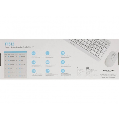 Клавиатура A4Tech Fstyler F1512 White - фото 19