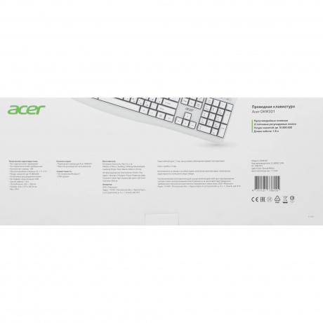Клавиатура Acer OKW301 White ZL.KBDCC.01B - фото 11