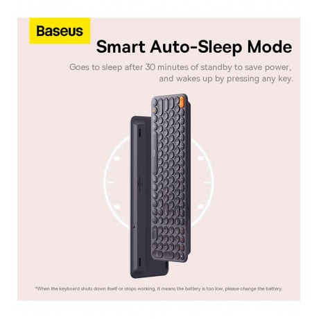 Клавиатура Baseus K01B Wireless Tri-Mode Keyboard Frosted Grey B00955504833-00 - фото 14