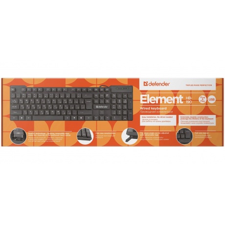 Клавиатура Defender Element HB-190 USB 45191 - фото 4