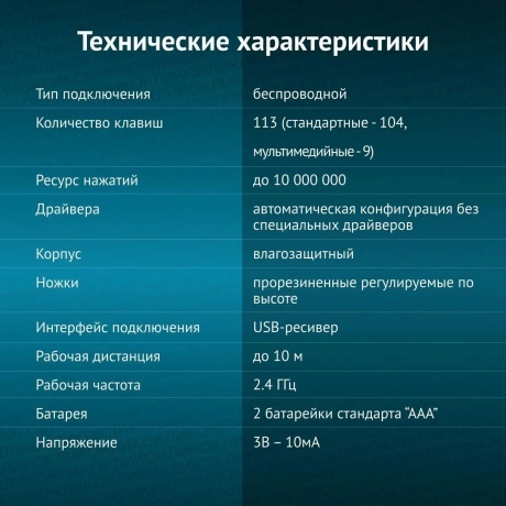 Клавиатура Oklick K225W Black 1875232 - фото 17