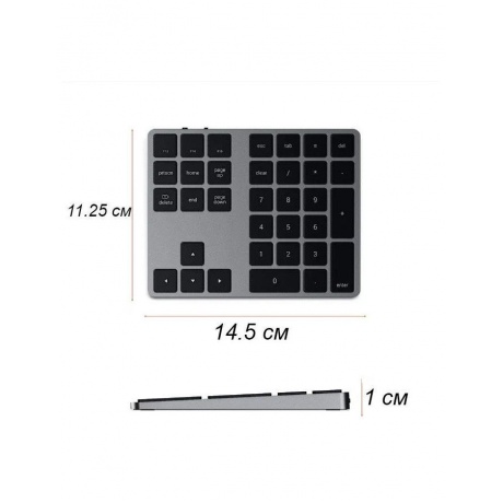 Клавиатура Satechi Aluminum Slim Wireless Keyboard Space Grey ST-XLABKM - фото 8
