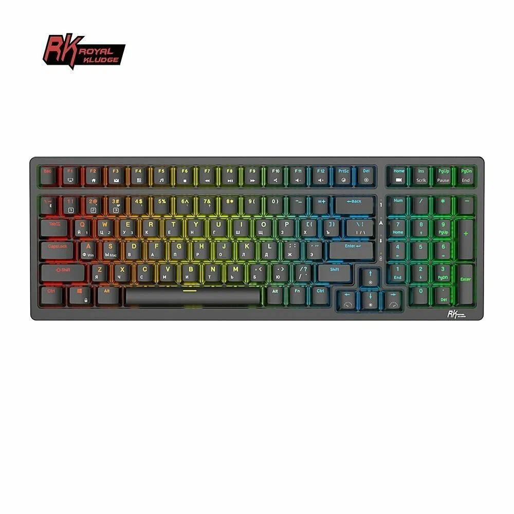 Клавиатура Royal Kludge RK98 Black (USB/2.4 GHz/Bluetoth, RGB, Hot Swap, Brown switch)