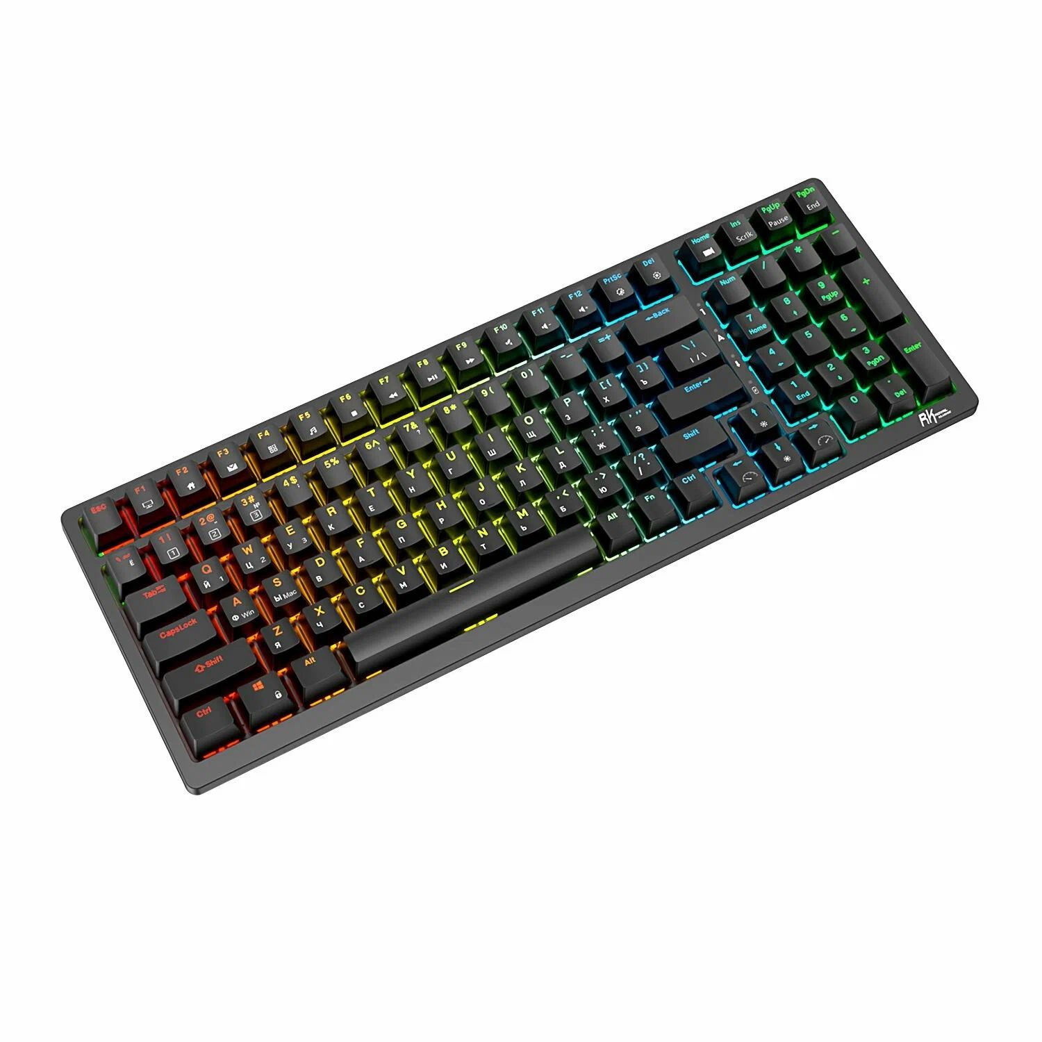 Клавиатура Royal Kludge RK98 Black (USB/2.4 GHz/Bluetoth, RGB, Hot Swap, Red switch) клавиатура royal kludge rkr87 белый зеленый