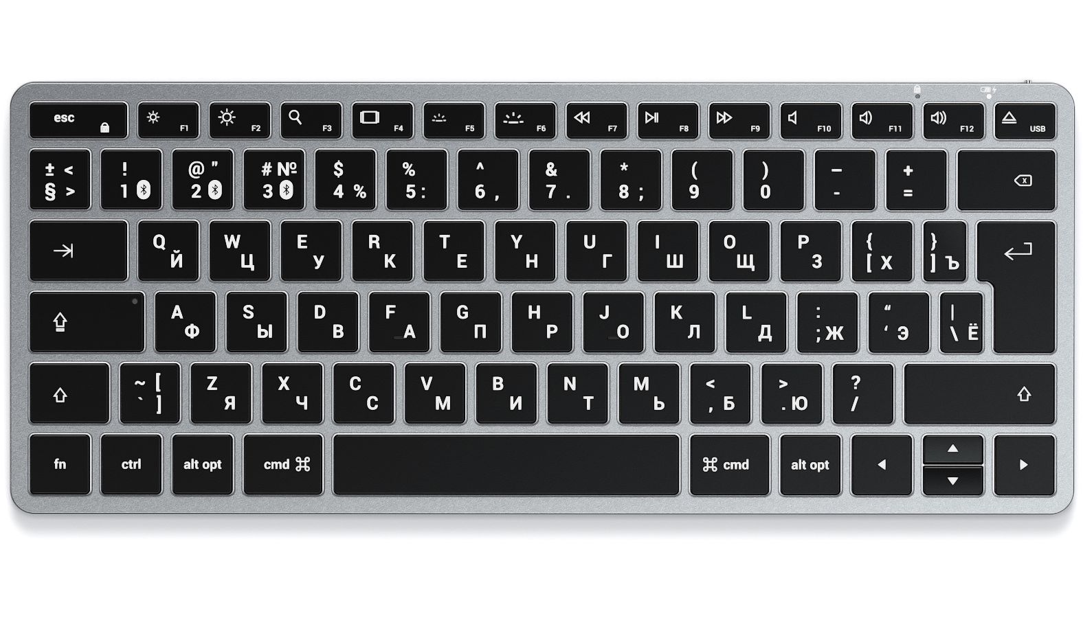 Клавиатура Satechi Slim X1 Bluetooth Keyboard-RU Серый космос. цена и фото
