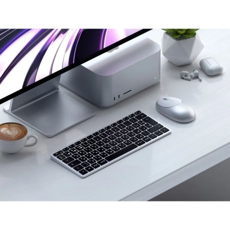 Клавиатура Satechi Slim X1 Bluetooth Keyboard-RU серебристый. - фото 7