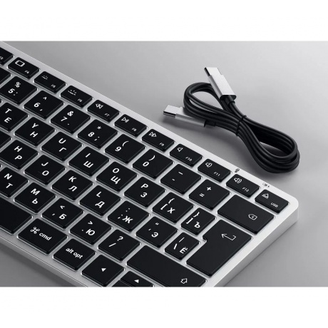 Клавиатура Satechi Slim X1 Bluetooth Keyboard-RU серебристый. - фото 8