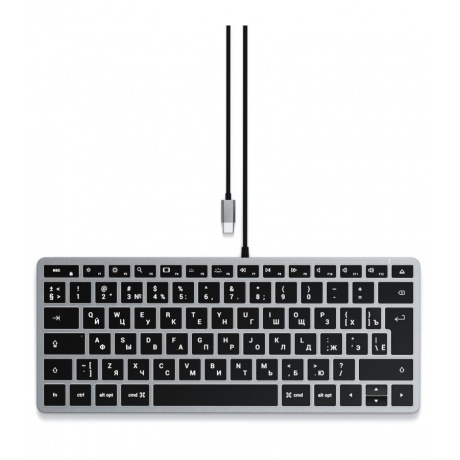 Клавиатура Satechi Slim W1 USB-C Wired Keyboard-RU Серый космос. - фото 1