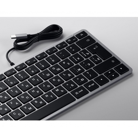 Клавиатура Satechi Slim W1 USB-C Wired Keyboard-RU Серый космос. - фото 6