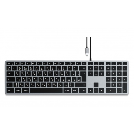 Клавиатура Satechi Slim W3 USB-C Wired Keyboard-RU Серый космос. - фото 1