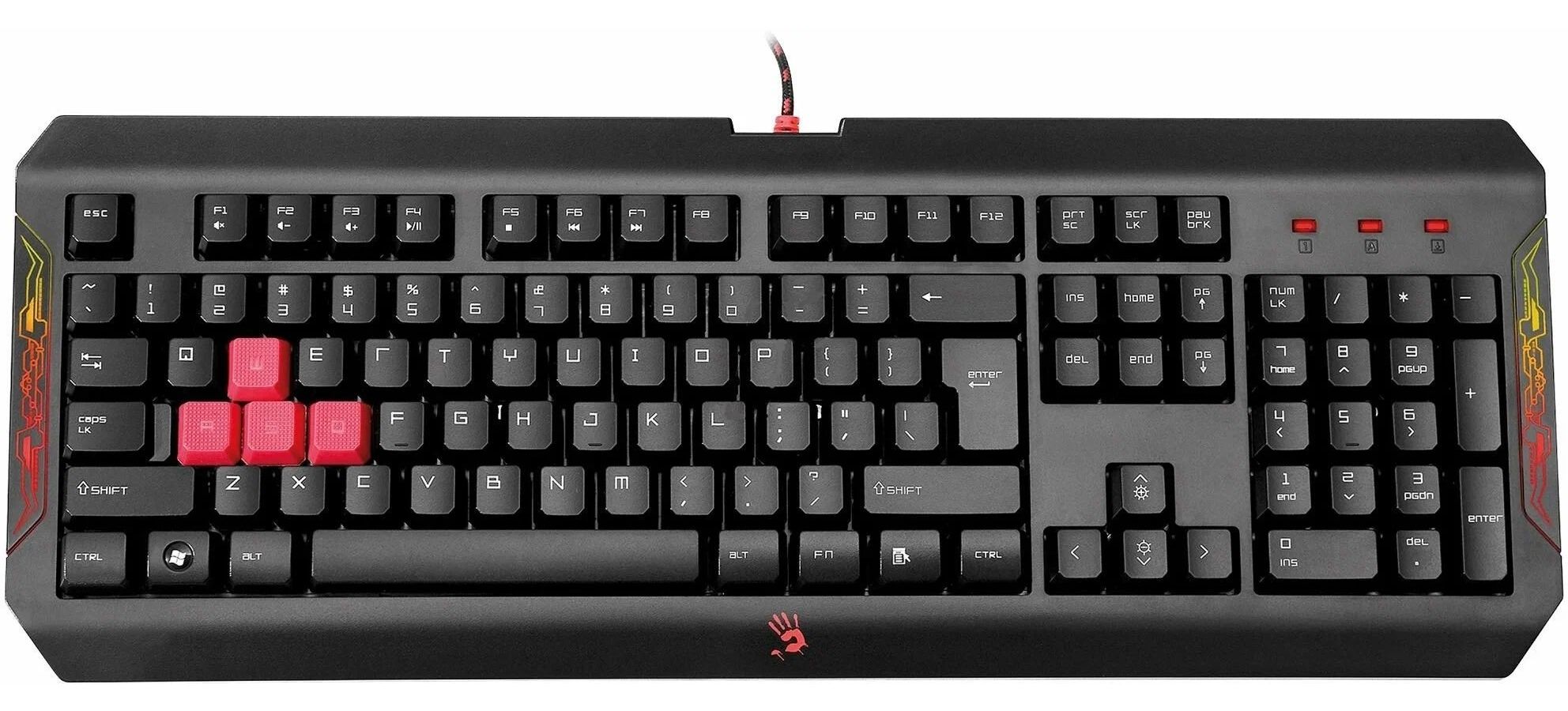 Клавиатура A4Tech Bloody Q100 черный клавиатура проводная thermaltake argent k5 usb серебристый