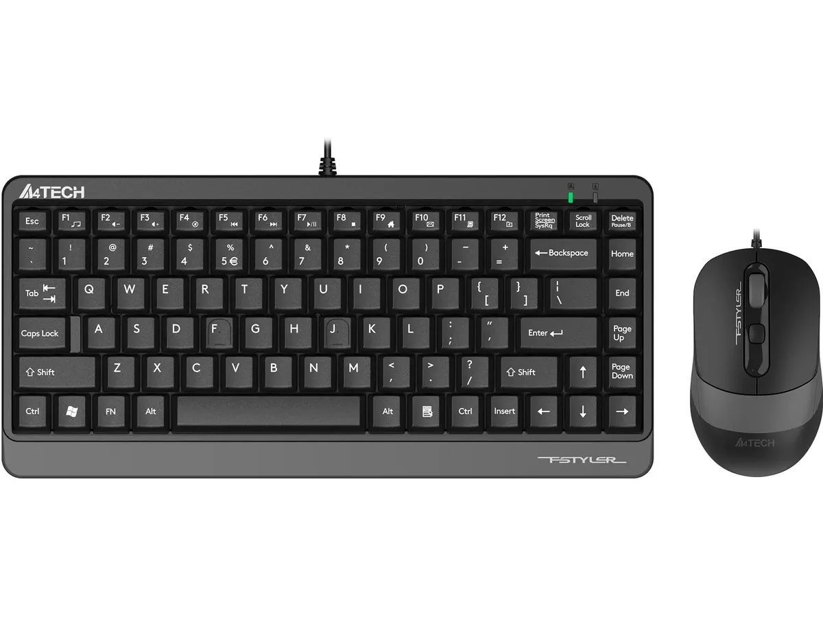 Клавиатура+мышь A4Tech Fstyler F1110 Black/Grey 1919567 - фото 1