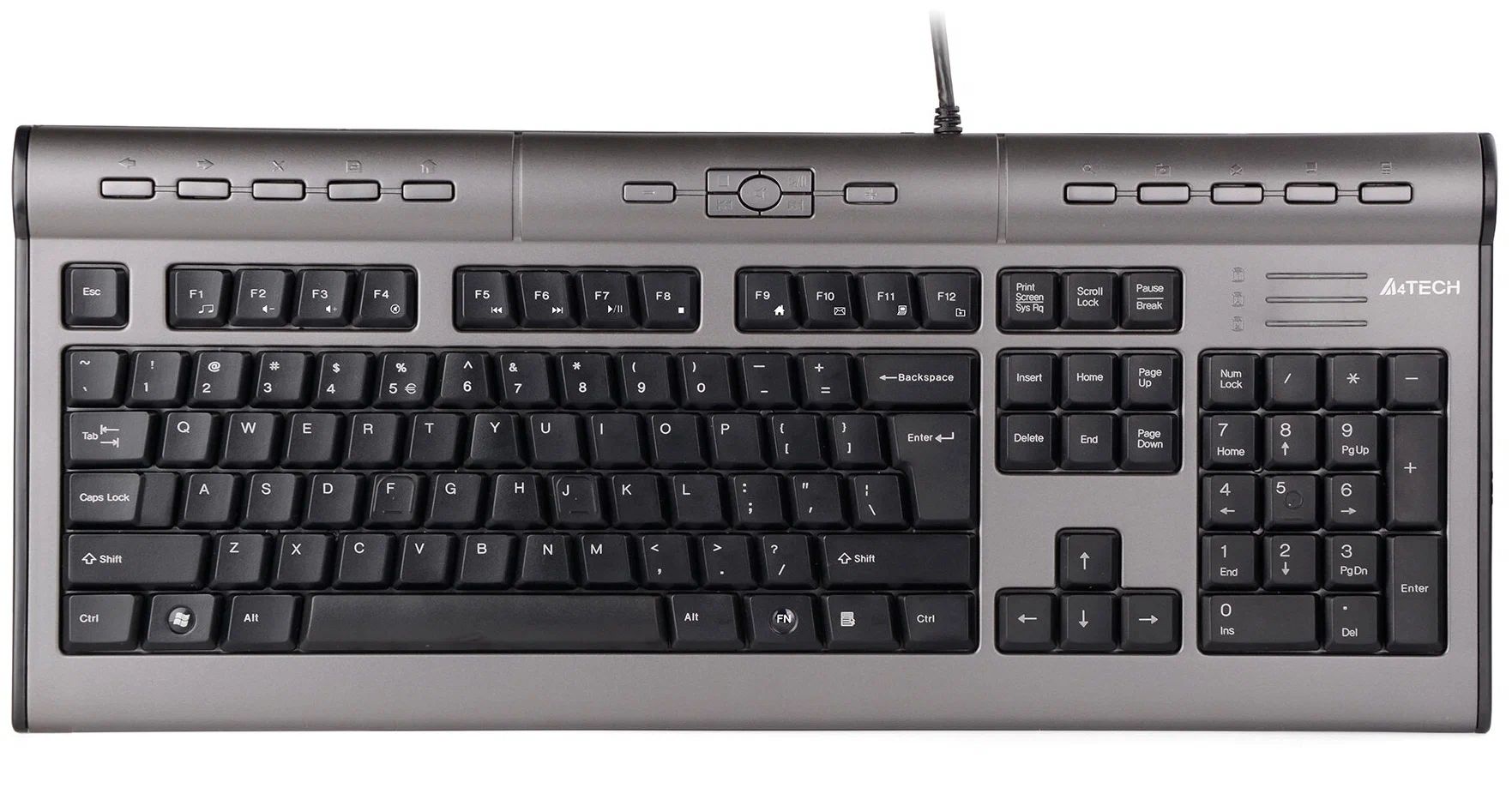 Клавиатура A4Tech KLS-7MUU серебристый/черный оригинальная новая русская клавиатура для ноутбука hp 17 ce0000 17 ce1000 17m ce0000 русская клавиатура черная