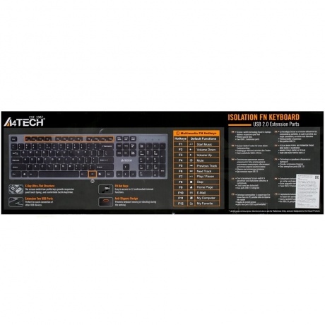 Клавиатура A4Tech KV-300H серый/черный - фото 7