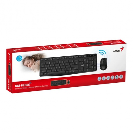 Комплект беспроводной Genius KM-8206S Black, silent - фото 9