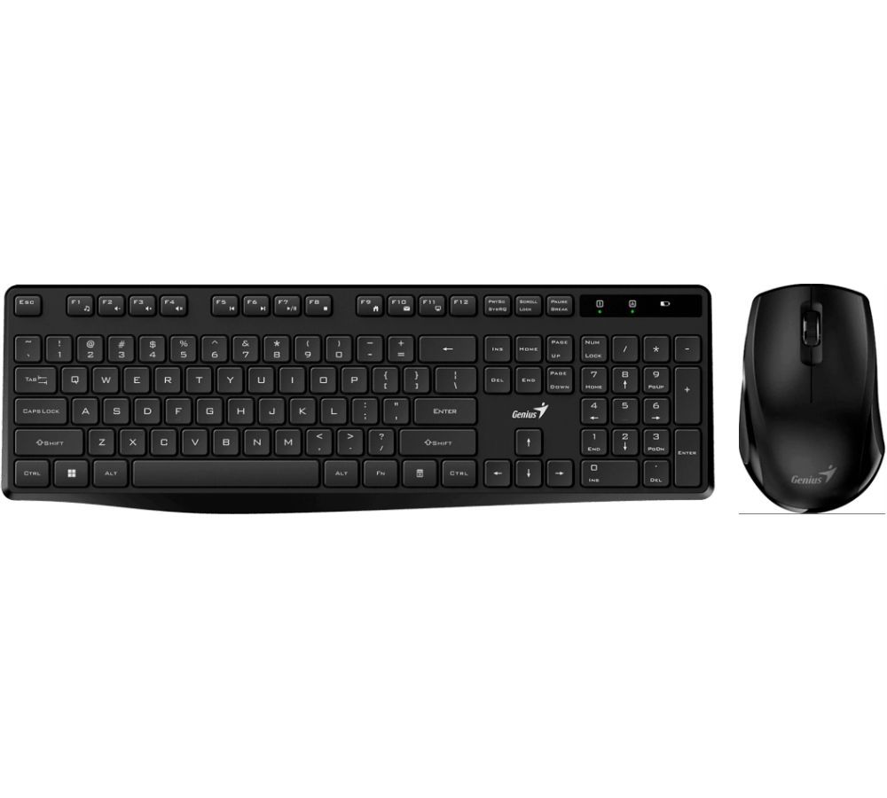 Комплект беспроводной Genius KM-8206S Black, silent комплект мыши и клавиатуры genius combo km 160