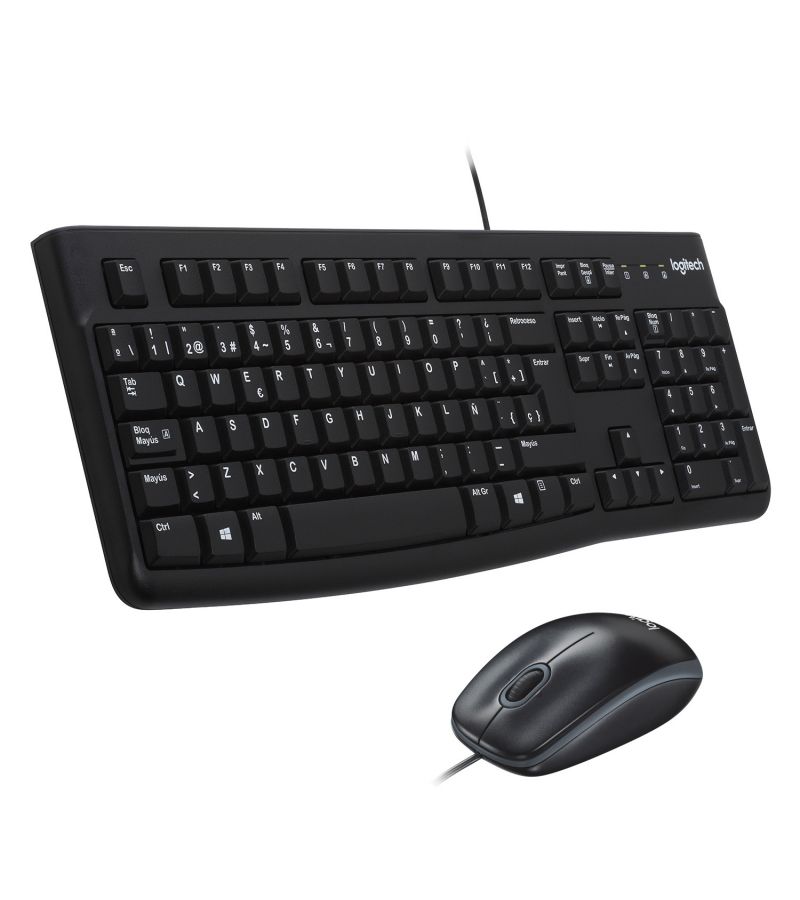 Набор клавиатура+мышь Logitech MK120 Black philips проводной комплект spt6207b клавиатура spk6207b мышь spk7207b usb 2 0 104 клав 3 кнопки 1000dpi русская заводская раскладка чёрный