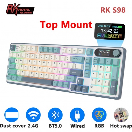 Клавиатура Royal Kludge RK-S98 Brown switch/Light Could - фото 2