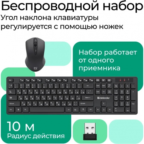 Клавиатура + мышь Defender Lima C-993 RU (45993) черный - фото 6