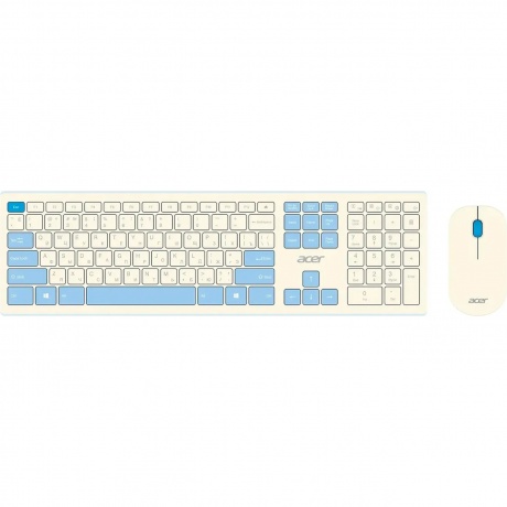 

Клавиатура + мышь Acer OCC205 (ZL.ACCEE.00C) клав:белый, мышь:белый/голубой