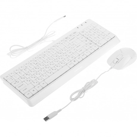 Клавиатура + мышь A4Tech Fstyler F1512 клав:белый мышь:белый USB...